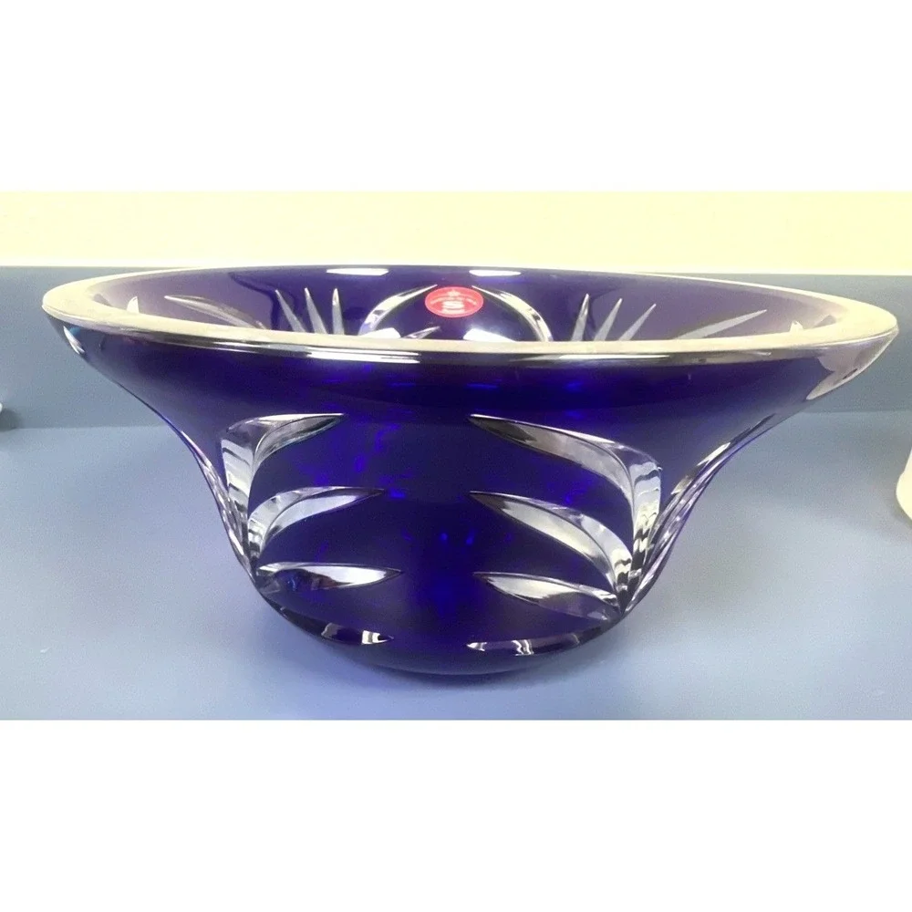 SCHONBORNER BLEIKRISTALL 24% CRYSTAL HAND MADE COBALT BLUE BOWL‎ 4